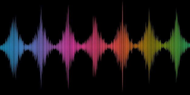 Free Vector abstract background with a colourful soundwaves design