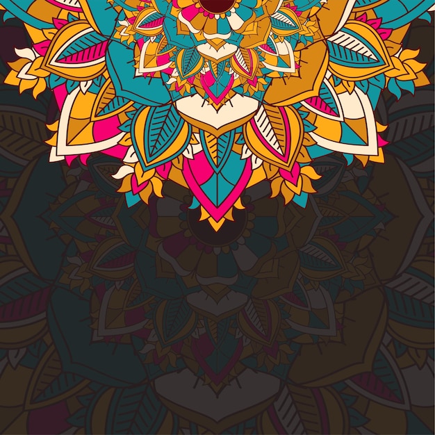 Free Vector abstract background with a detailed colourful mandala