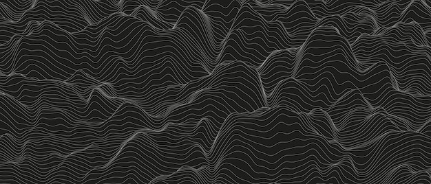 Abstract background with distorted line shapes on a black background