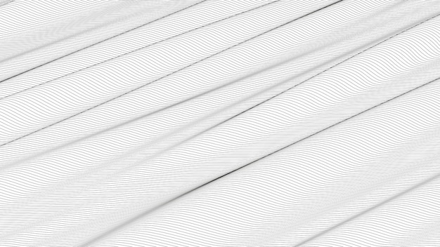 Abstract background with distorted line shapes on a white background Monochrome sound line waves