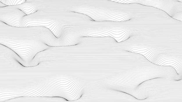 Free vector abstract background with distorted line shapes on a white background monochrome sound line waves