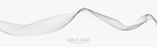 Free vector abstract background with faded line waves. warped waveform.