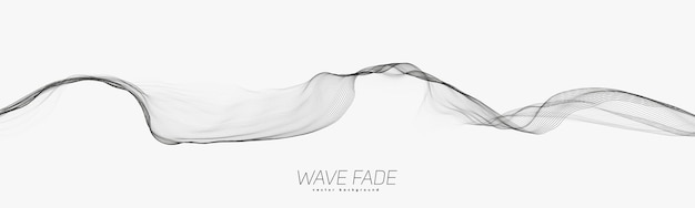 Abstract background with faded line waves Warped waveform