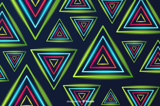 Abstract background with geometric neon shapes