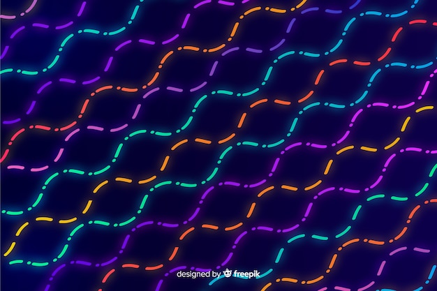 Abstract background with geometric neon shapes