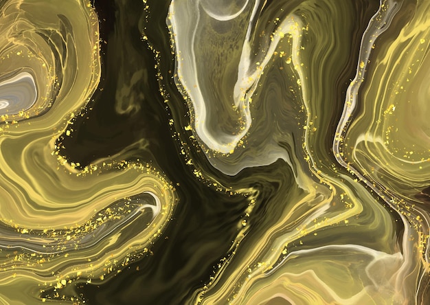 Free Vector abstract background with a liquid marble design and gold glitter elements