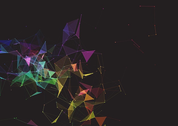 Free Vector abstract background with a low poly plexus design