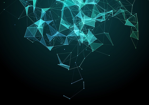 Abstract background with a low poly plexus network design