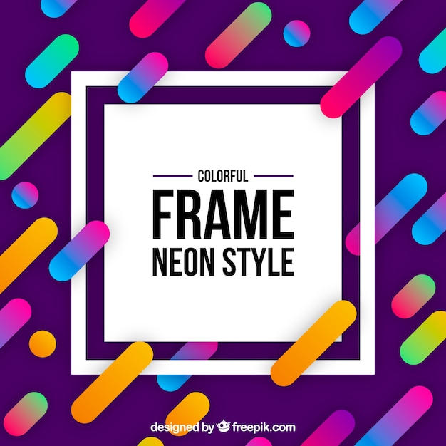 Free vector abstract background with neon style