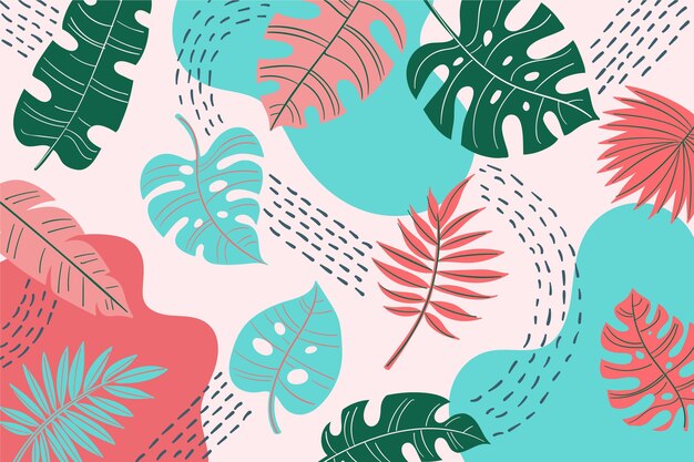 Abstract background with tropical leaves