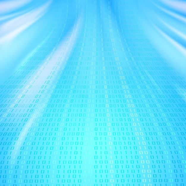 Abstract background with waves and glow. Vector illustration on a blue background.