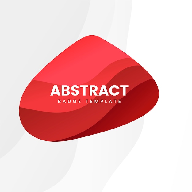 Free Vector abstract badge template in red