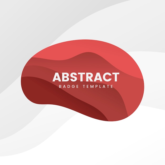 Free Vector abstract badge template in red