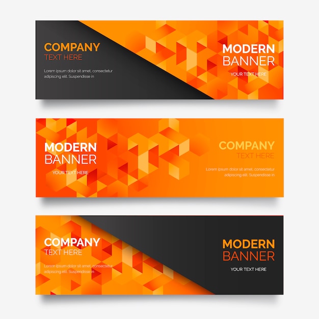 Free Vector abstract banner collection with modern shapes