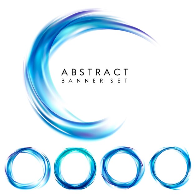 Abstract banner set in blue