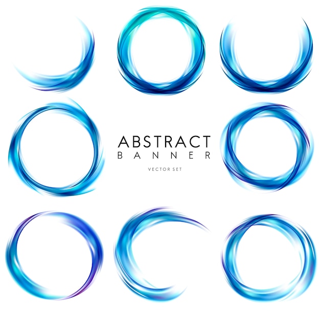 Abstract banner set in blue