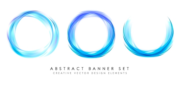 Abstract banner set in blue