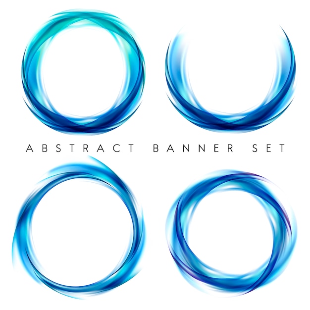 Abstract banner set in blue