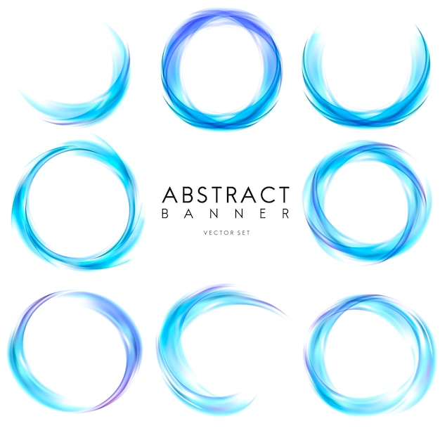 Abstract banner set in blue