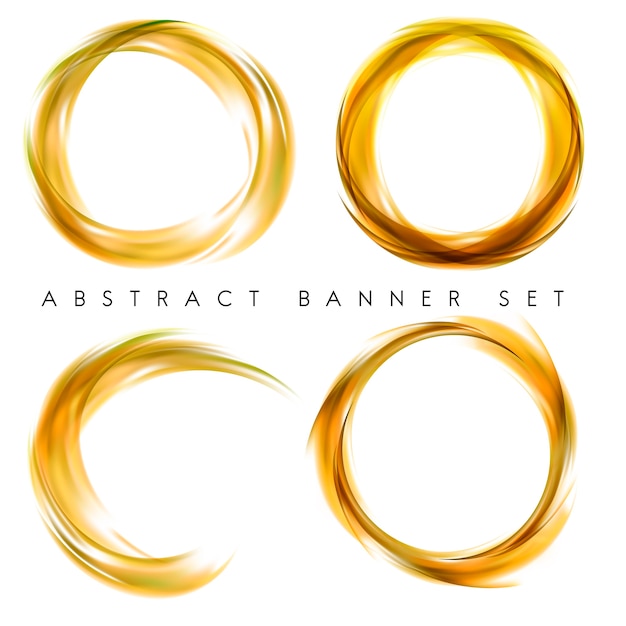 Free vector abstract banner set in yellow