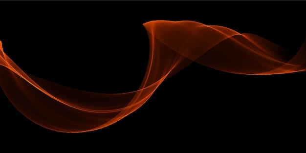 Abstract banner with flowing orange waves design