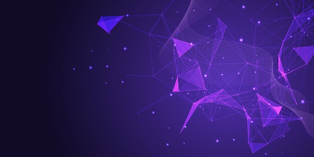 Abstract banner with a low poly connections design