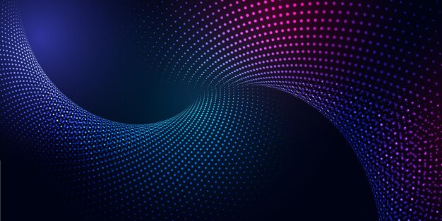 Abstract banner with a modern cyber particles design