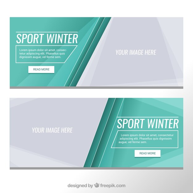 Abstract banners of winter sport