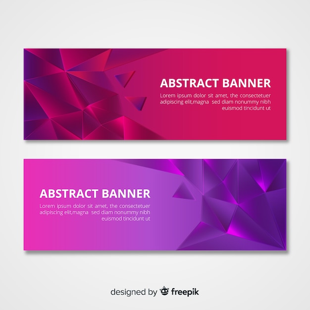 Free Vector abstract banners with colorful shapes