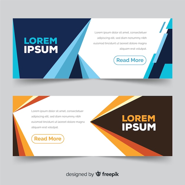 Abstract banners with geometric shapes