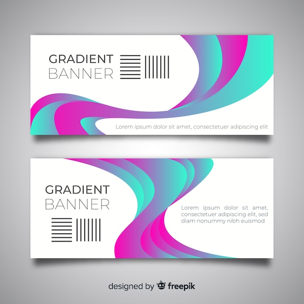 Free vector abstract banners with gradient design