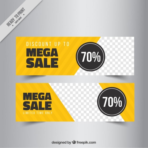 Free Vector abstract banners in yellow color