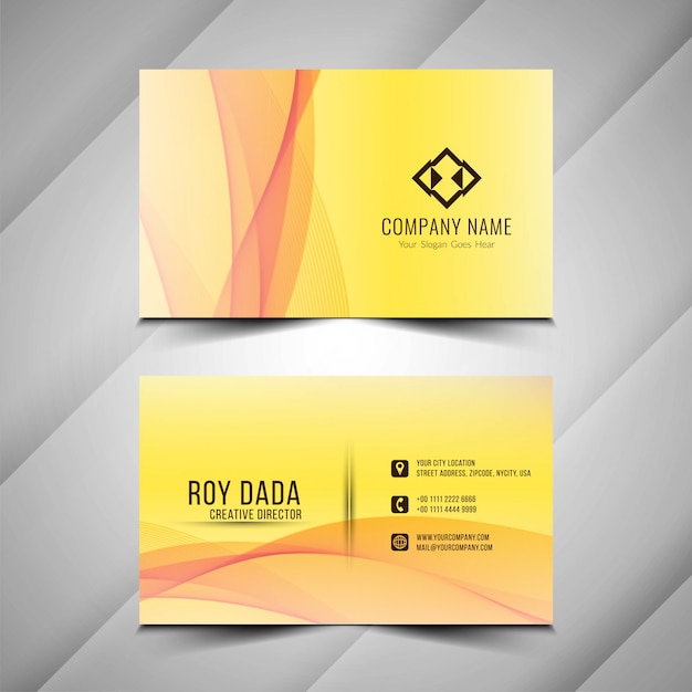 Abstract beautiful yellow business card template