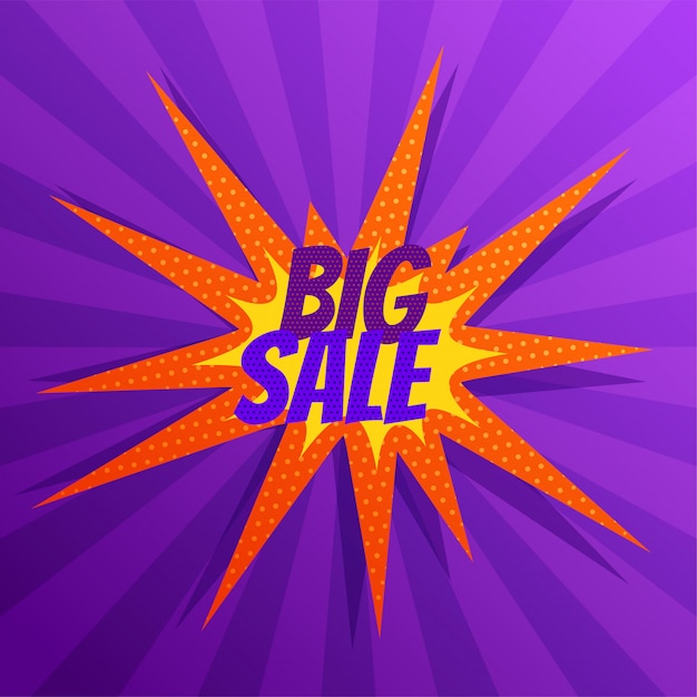 Free Vector abstract big sale banner in comic style