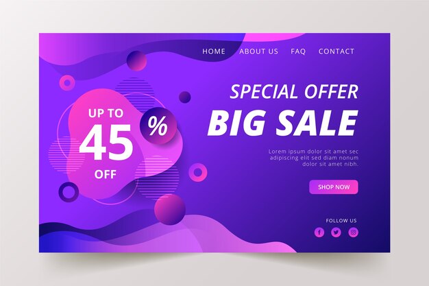 Abstract big sale landing page