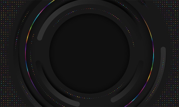 Free Vector abstract black circles layers on dark background paper cut