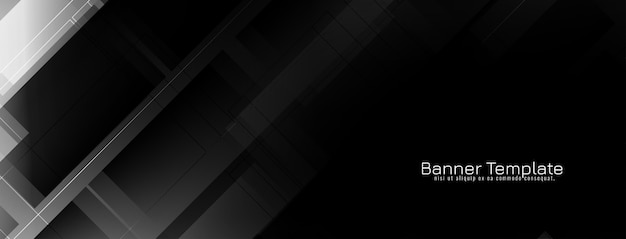 Abstract black color geometric banner design