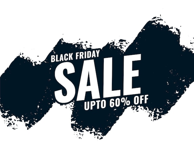 Abstract black friday sale background with grunge brush stroke