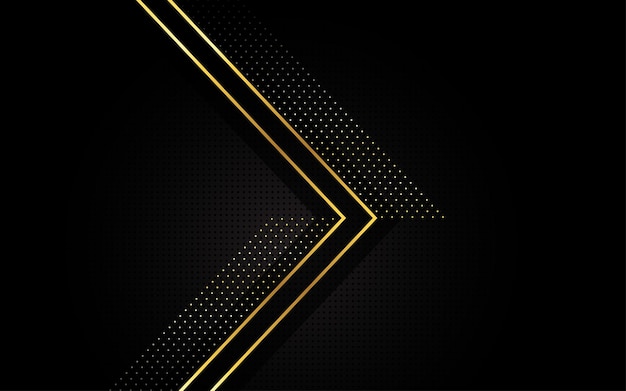 Abstract black and gold lines luxury background