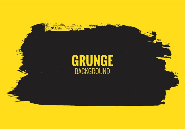 Abstract black grunge stroke on yellow background illustration