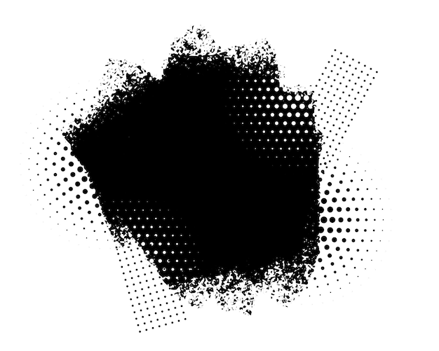 Free vector abstract black halftone grunge on white background