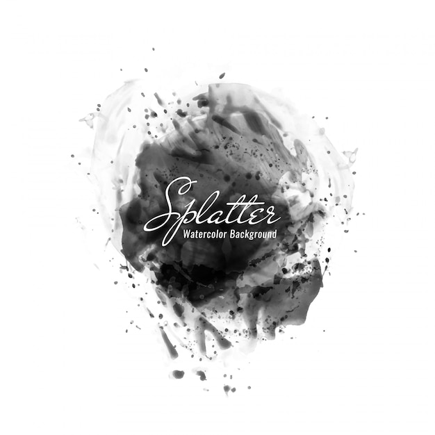 Free Vector abstract black watercolor splatter background