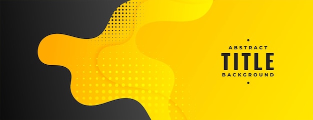 Abstract black and yellow fluid banner design