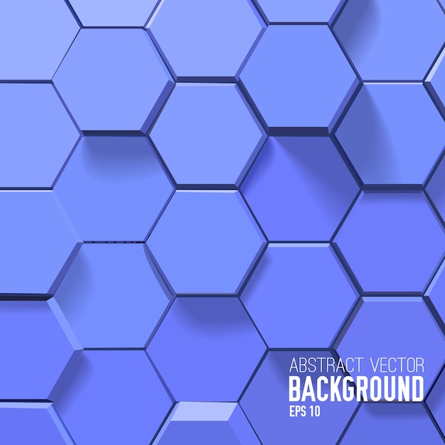 Free Vector abstract blue background with geometric hexagons