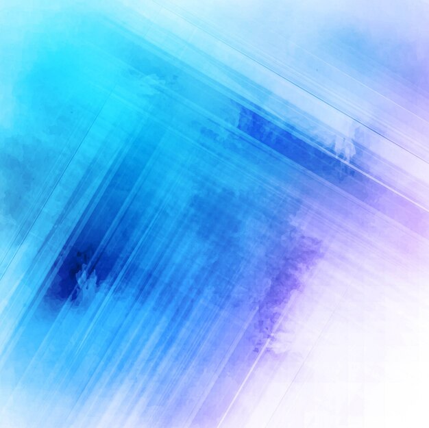 Abstract blue background with lines and watercolor