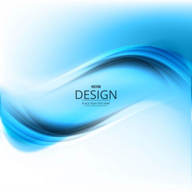 Abstract blue background with smooth wavy shapes