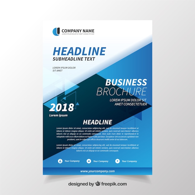 Free Vector abstract blue business cover template