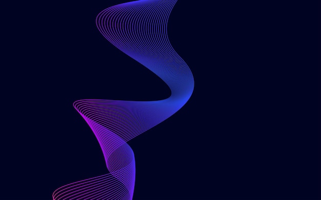 Free Vector abstract blue color technology line wave background