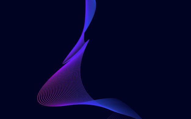 Free Vector abstract blue color technology line wave background