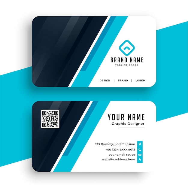 Abstract blue corporate business card template design